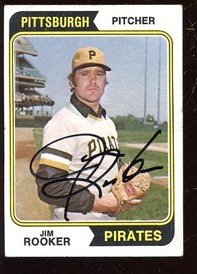 1974 Topps Baseball Card #402 Jim Rooker Autographed EX