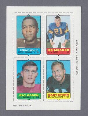 1969 Topps Four-in-One Insert Bart Starr & others Football Card