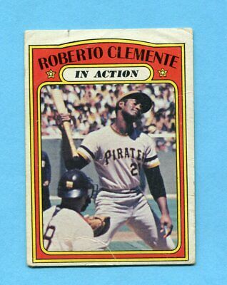 1972 Topps #310 Roberto Clemente In Action Pittsburgh Pirates Baseball Card LoGr