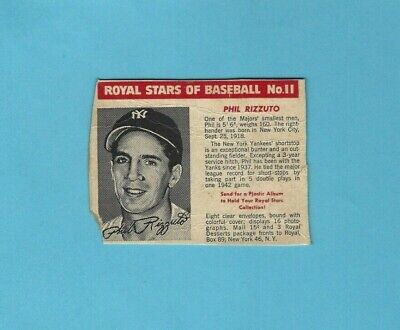 1950-52 Royal Desserts #11 Phil Rizzuto New York Yankees Baseball Card