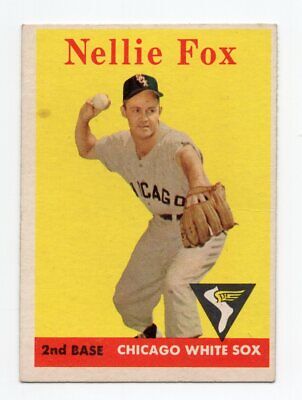 1958 Topps #400 Nellie Fox Chicago White Sox Baseball Card Ex/Mt o/c stain