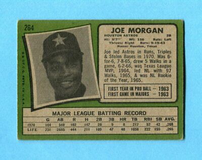 1971 Topps #264 Joe Morgan Houston Astros Baseball Card Vg/Ex