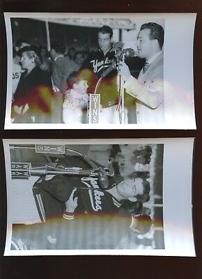 Three Original Vintage Joe DiMaggio Day 5 X 8 Wire Photos