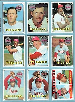 1969 Topps Philadelphia Phillies Lot of 23 Different Baseball Cards VG - NM  