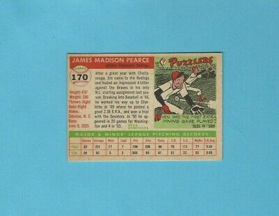 1955 Topps #170 Jim Pearce Cincinnati Redlegs Baseball Card