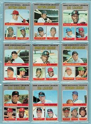 1970 Topps Complete Set of 12 1969 League Leader Baseball Cards Low Grade - VG