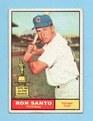 1961 Topps #35 Ron Santo Chicago Cubs Rookie Baseball Card Vg/Ex  