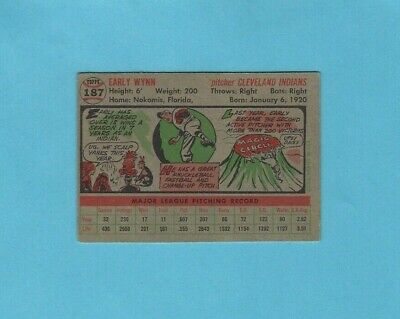 1956 Topps #187 Early Wynn Cleveland Indians Baseball Card VG