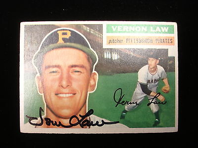 Vernon Law Pittsburgh Pirates Autographed 1956 Topps #252 Card