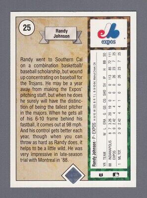 1989 Upper Deck #25 Randy Johnson Montreal Expos Rookie Baseball Card NM