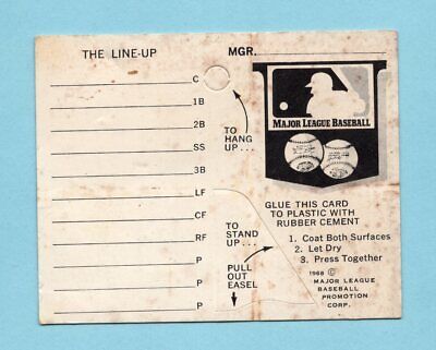 1969 Fleer Baseball Trophy Cap Easel Backing Board  