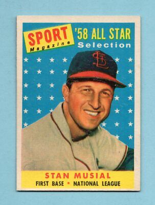 1958 Topps #476 Stan Musial All-Star St. Louis Cardinals Baseball Card E/M apwrk