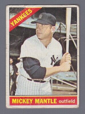 1966 Topps #50 Mickey Mantle New York Yankees Baseball Card Low Grade