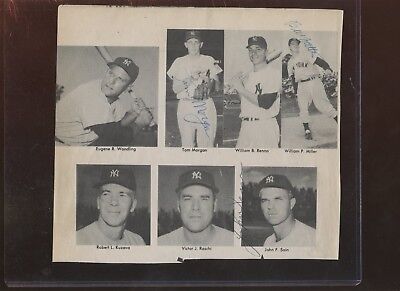 MId 1950's New York Yankees Autographed Magazine Page 7 Signatures Hologram