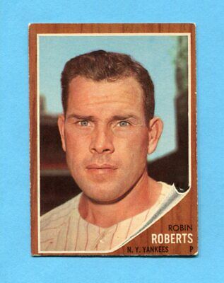 1962 Topps #243 Robin Roberts New York Yankees Baseball Card EX o/c 