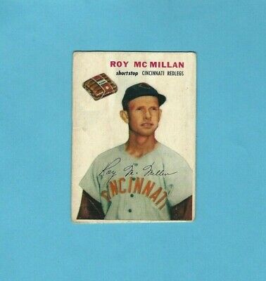 1954 Wilson Franks Roy McMillan Cincinnati Reds Baseball Card VG,crease 