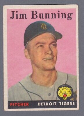 1958 Topps #115 Jim Bunning Detroit Tigers Baseball Card VG