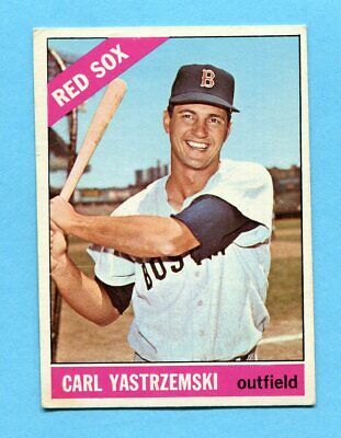 1966 Topps #70 Carl Yastrzemski Boston Red Sox Baseball Card EX ap wrks