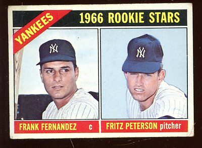 1966 Topps #587 Yankees Rookies Fritz Peterson High Number Baseball Card Vg/Ex