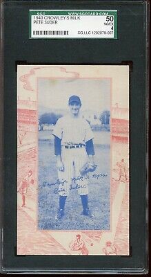 1940 Crowley's Milk Baseball Card Pete Suder SGC VGEX 4