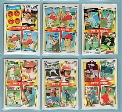 1986 Topps Pete Rose Special Set of 6 Baseball Cards NM