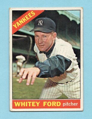 1966 Topps #160 Whitey Ford New York Yankees Baseball Card Vg/Ex      