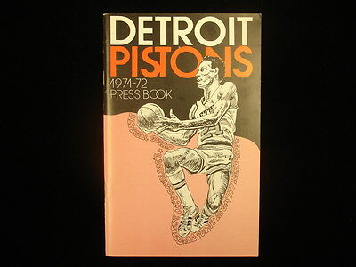 1971-72 Detroit Pistons Basketball Media Guide