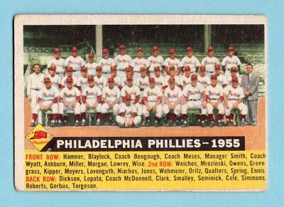 1956 Topps #72 Philadelphia Phillies Team Baseball Card VG