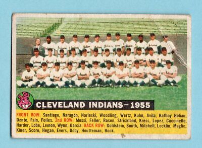 1956 Topps #85 Cleveland Indians Team Baseball Card Low Grade