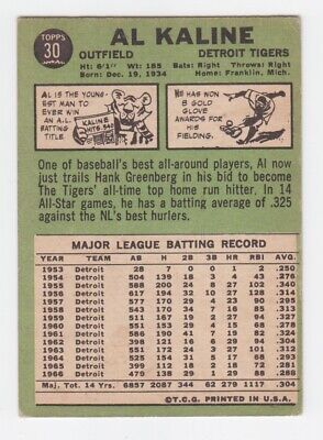 1967 Topps #30 Al Kaline Detroit Tigers Baseball Card VG+