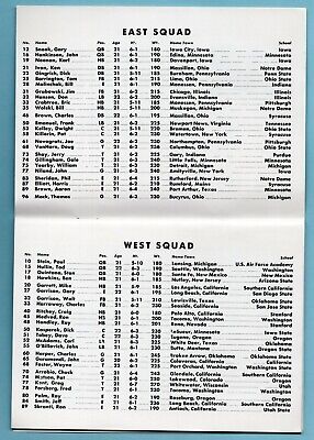 1965 East vs West 41st Annual Shrine Football Game Media Guide