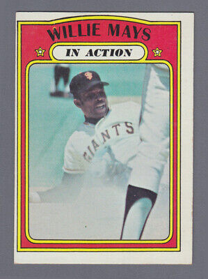 1972 Topps #50 Willie Mays In Action San Fran Giants Baseball Card E/M o/c wrk