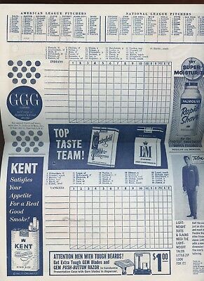 1960 MLB Program Cleveland Indians at New York Yankees EX