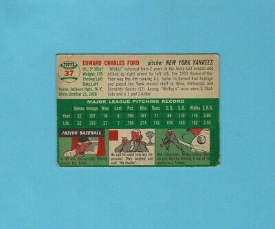 1954 Topps #37 Whitey Ford New York Yankees Baseball Card