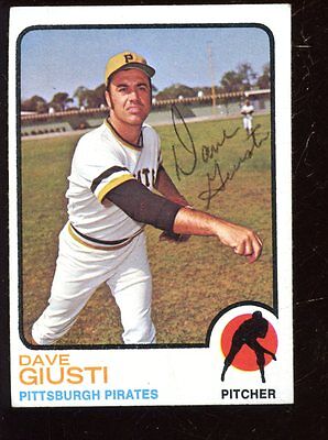 1973 Topps Baseball Card #465 Dave Giusti Autographed EX+