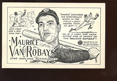 1947 Signal Oil PCL Baseball Card Maurice Van Robays EXMT