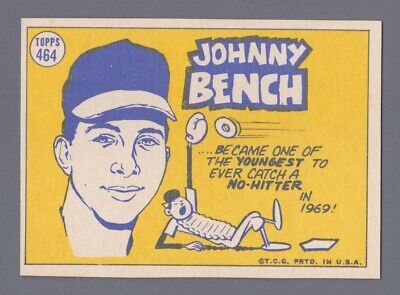 1970 Topps #464 Johnny Bench All-Star Cincinnati Reds Baseball Card NM o/c   