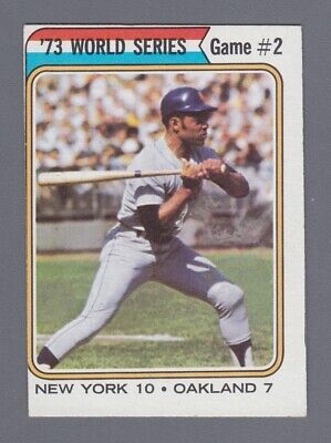 1974 Topps #473 1973 World Series Game 2 Willie Mays Baseball Card Ex/Mt o/c   