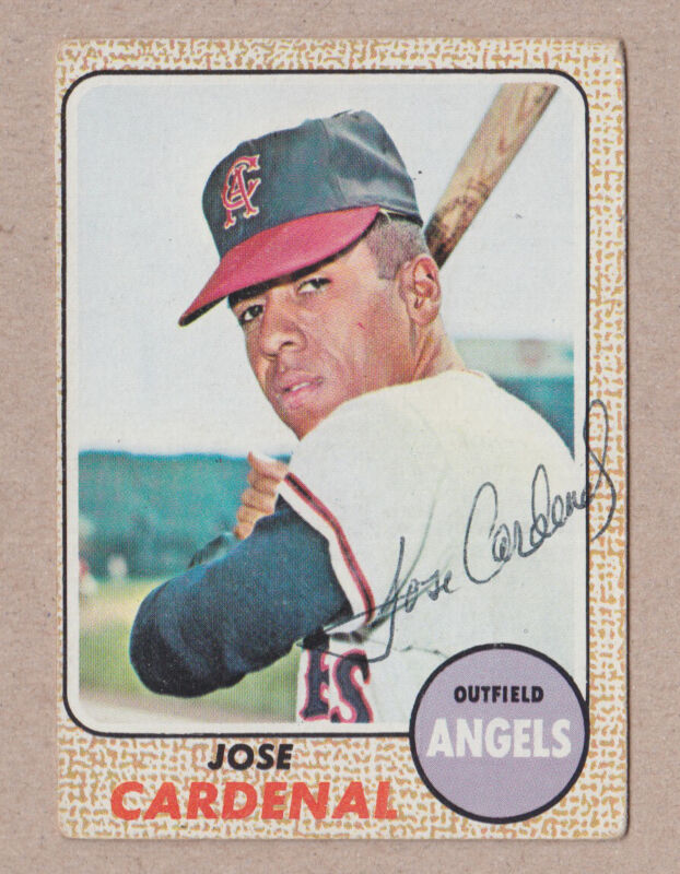 Jose Cardenal Signed 1968 Topps Card Auto with B&E Hologram