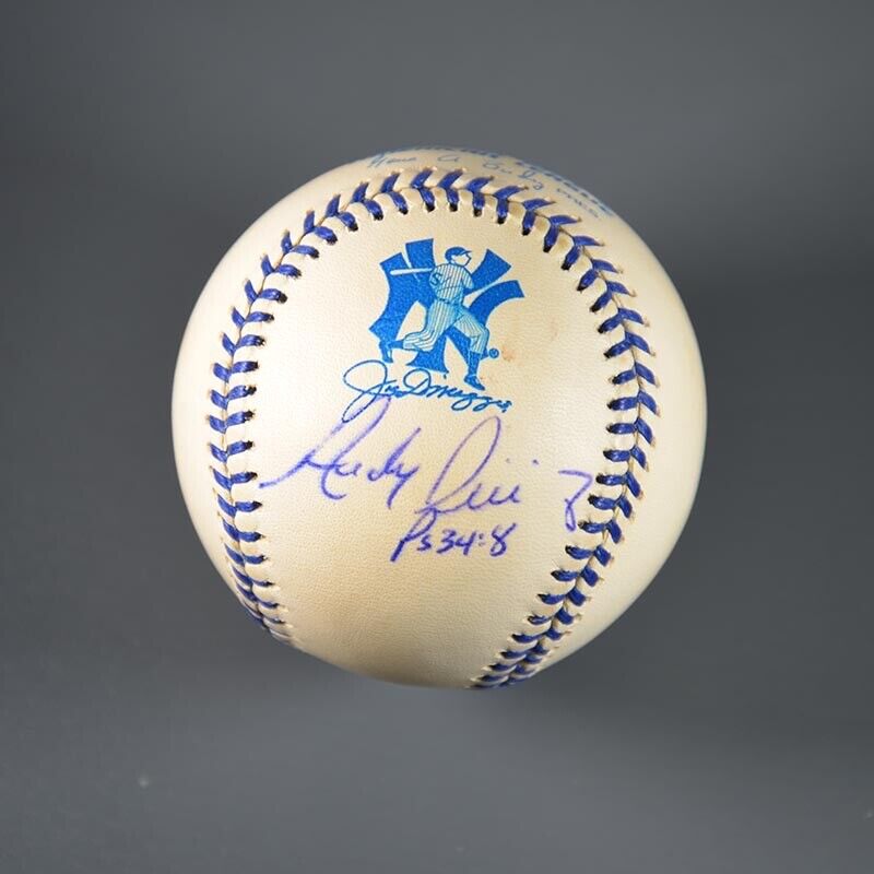 Andy Phillips  (Yankees) Signed Official AL Baseball w Joe DiMaggio Logo Auto