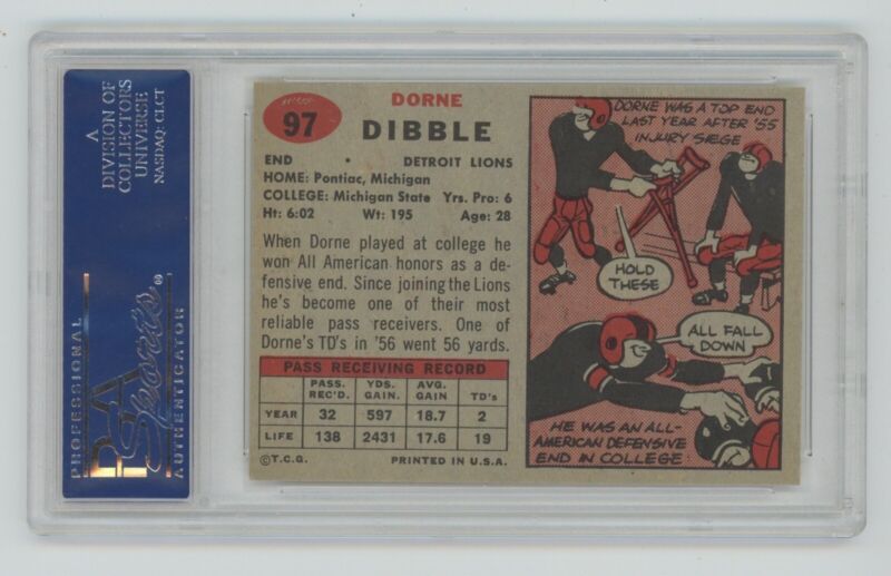 1957 Topps Dorne Dibble #97 PSA 6 EX-MT