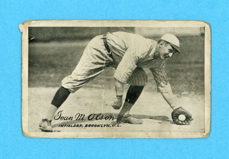 1921 W461 Exhibit Card • Ivan M. Olson • Brooklyn • White Border Variation
