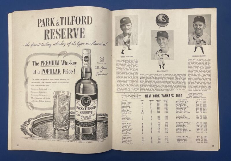 1950 NY Yankees World Series Program vs. Phillies Unscored