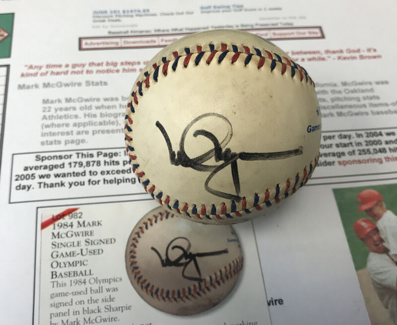 Mark McGwire Signed 1984 Los Angeles Olympics Baseball