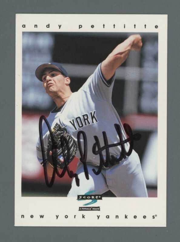  Andy Pettitte NY Yankees 1997 Score Card #82 Auto with B&E Hologram