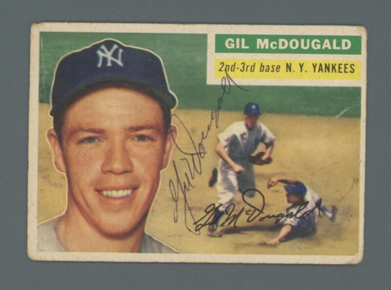 Gil McDougald Signed 1956 Topps Card #225 Auto with B&E Hologram