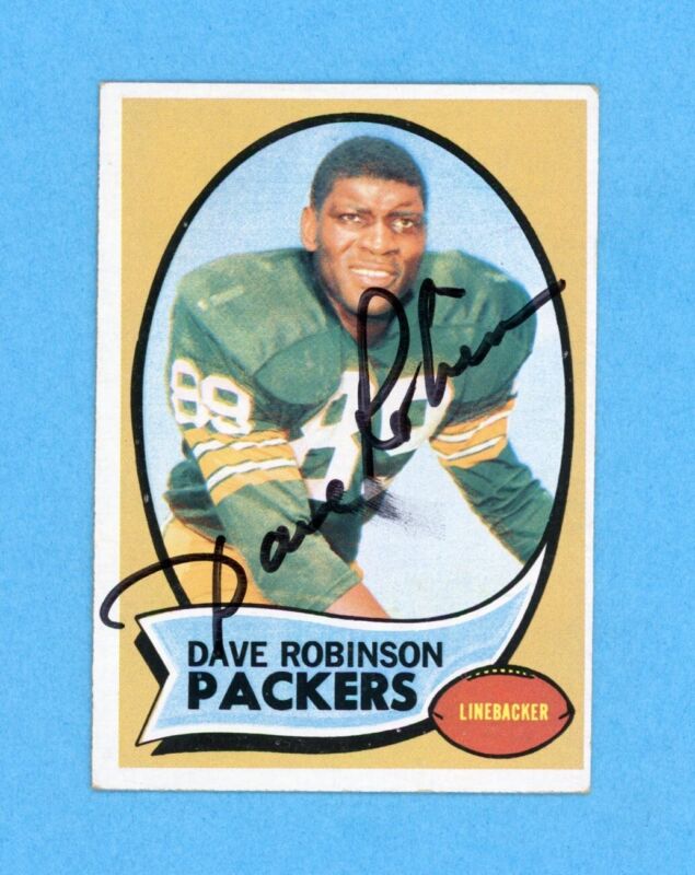 1970 Dave Robinson Green Bay Packers Signed Topps Card #102 with B&E Hologram