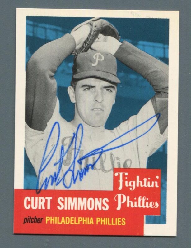 1953 Topps 1991 Archives Series Signed #318 Curt Simmons Auto