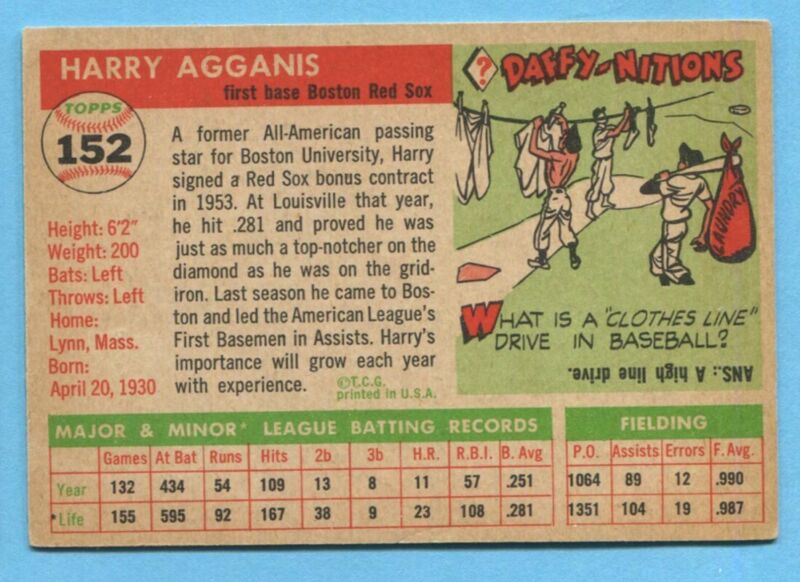 1955 Topps #152 Harry Agganis Rookie EX