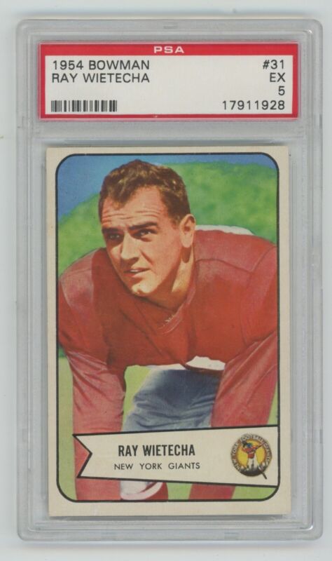 1954 Bowman Football Ray Wietecha #31 PSA 5 EX